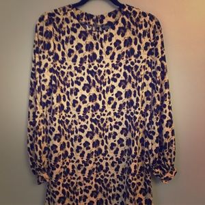 Leopard Print Long Sleeve Dress